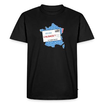 Où est l Alsace ? - T-shirt Premium bio Homme - noir - Devant - Nico (187cm)
