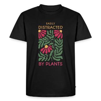 Easily Distracted By Plants - Men's Premium Organic T-Shirt - black - Front - Nico (187cm)