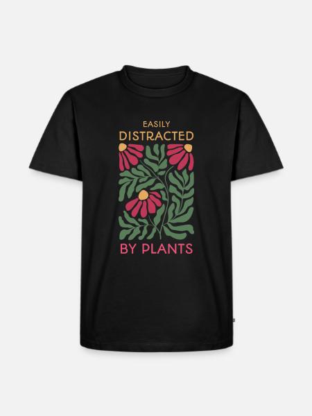 Easily Distracted By Plants - Men's Premium Organic T-Shirt - black