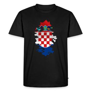 Croatia Flag Adriatic Zagreb Croatian Flag - Men's Premium Organic T-Shirt - black - Front - Nico (187cm)