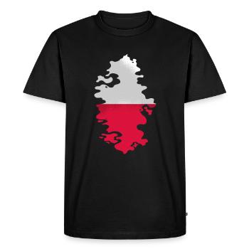 Poland Flag Used Look Polska Polish Flag - Men's Premium Organic T-Shirt - black - Front - Nico (187cm)