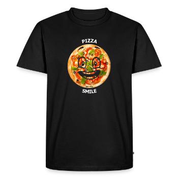 Pizza let me SMILE - Men's Premium Organic T-Shirt - black - Front - Nico (187cm)