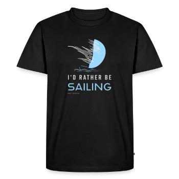 I`D RATHER BE SAILING - T-shirt de voile - Bleu - T-shirt Premium bio Homme - noir - Devant - Nico (187cm)