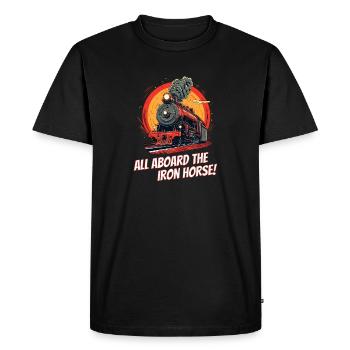 All aboard the Iron Horse - Men's Premium Organic T-Shirt - black - Front - Nico (187cm)