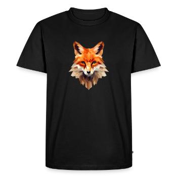 Wildlife Art - Abstract Geometric Fox - Men's Premium Organic T-Shirt - black - Front - Nico (187cm)