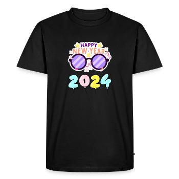 Happy New Year 2024 Glasses - Men's Premium Organic T-Shirt - black - Front - Nico (187cm)