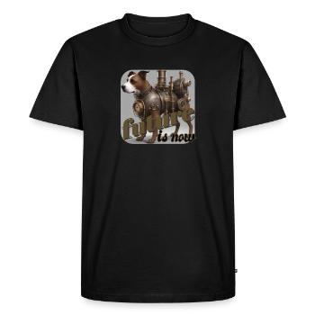 Dog Steampunk Future Is Now Abstract Machine Dog - Men's Premium Organic T-Shirt - black - Front - Nico (187cm)
