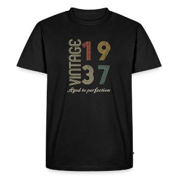 Birthday gift 87 years old - 1937 - Men's Premium Organic T-Shirt - black - Front - Nico (187cm)