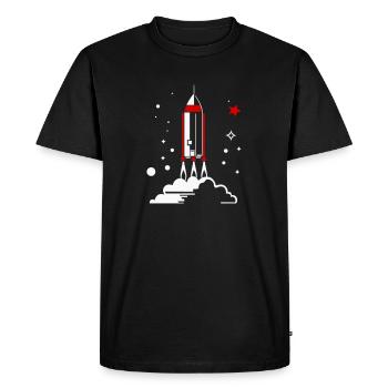 Vector Rocket - Men's Premium Organic T-Shirt - black - Front - Nico (187cm)