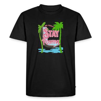 Positivity Vibes Relax Cleanse Vacances Renouveler - T-shirt Premium bio Homme - noir - Devant - Nico (187cm)