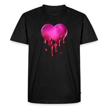 Cœur fondant - T-shirt Premium bio Homme - noir - Devant - Nico (187cm)