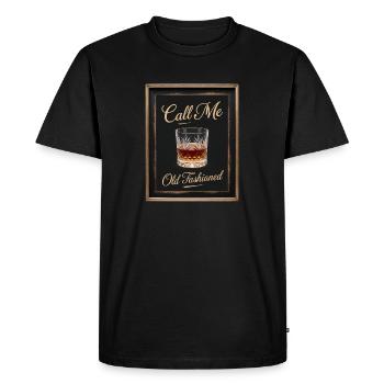 Call Me Old Fashioned Whiskey Funny - Men's Premium Organic T-Shirt - black - Front - Nico (187cm)