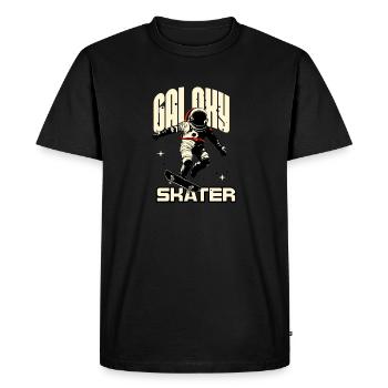 Patineur Galaxy dans l’espace - T-shirt Premium bio Homme - noir - Devant - Nico (187cm)