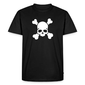 Jolly Roger tête de mort Jolly Roger - T-shirt Premium bio Homme - noir - Devant - Nico (187cm)