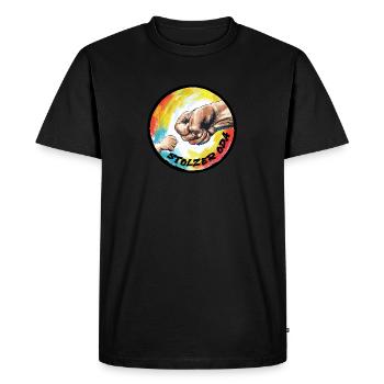 Grand-père Fierté Petit-fils Petite-fille Anniversaire - T-shirt Premium bio Homme - noir - Devant - Nico (187cm)