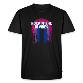 Rockin' the Bi Vibes Bisexuel LGBTQ Bi Pride LGBT - T-shirt Premium bio Homme - noir - Devant - Nico (187cm)