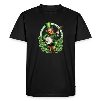 Leprechaun Joueur de banjo I Musique irlandaise I St. - T-shirt Premium bio Homme - noir - Devant - Nico (187cm)