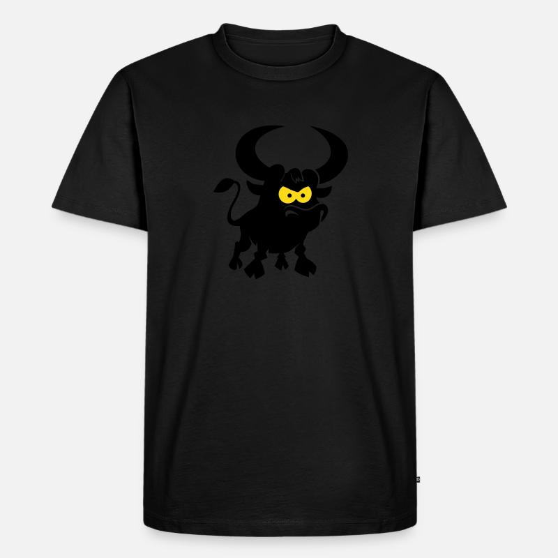 vl087b_stier_2c - Männer Premium Bio T-Shirt - Schwarz