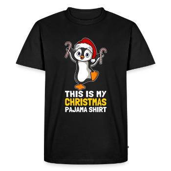 C’est ma chemise de pyjama de Noël Mignon Pingouin - T-shirt Premium bio Homme - noir - Devant - Nico (187cm)