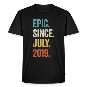 4ème anniversaire 4 ans épiques depuis juillet 2019 - T-shirt Premium bio Homme - noir - Devant - Nico (187cm)