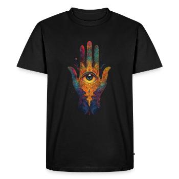 La main mystique de Fátima - T-shirt Premium bio Homme - noir - Devant - Nico (187cm)