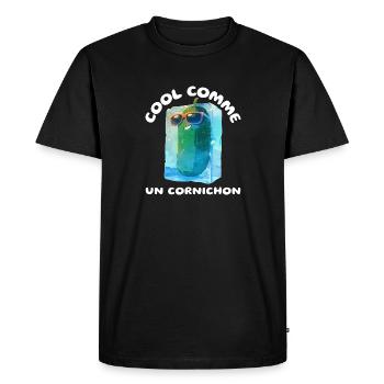 Cool comme un cornichon - T-shirt Premium bio Homme - noir - Devant - Nico (187cm)