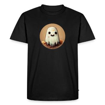 Fantôme mignon avec des bonbons - T-shirt Premium bio Homme - noir - Devant - Nico (187cm)