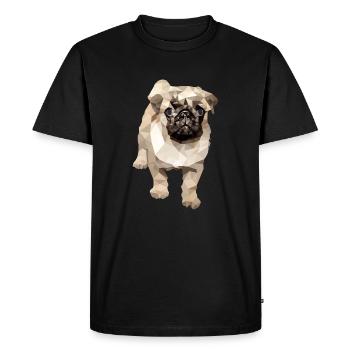 Chien polygone carlin - T-shirt Premium bio Homme - noir - Devant - Nico (187cm)