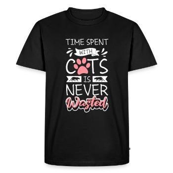 Chat Chat Ami Chat Maîtresse - T-shirt Premium bio Homme - noir - Devant - Nico (187cm)