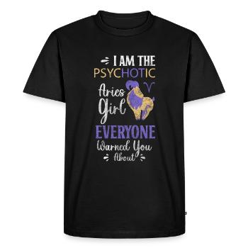 Horoscope Naissance Avril - T-shirt Premium bio Homme - noir - Devant - Nico (187cm)