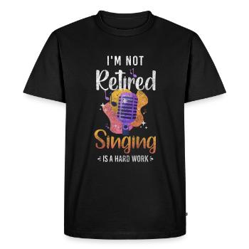 Chanteur Mélodie Partition Microphone - T-shirt Premium bio Homme - noir - Devant - Nico (187cm)