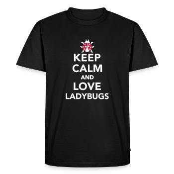Keep calm and love ladybugs - T-shirt Premium bio Homme - noir - Devant - Nico (187cm)
