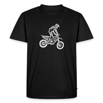 enduro blanc - T-shirt Premium bio Homme - noir - Devant - Nico (187cm)