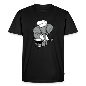 tablier de cuisinier, chef, cuisine maître grill c - T-shirt Premium bio Homme - noir - Devant - Nico (187cm)