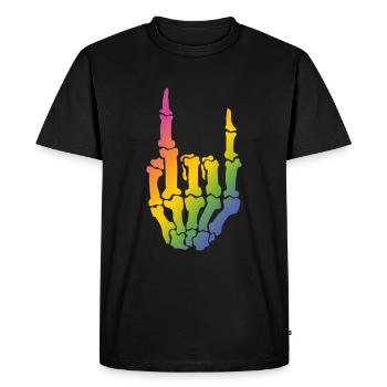 Peace Love Metal Rainbow Color - Music - Men's Premium Organic T-Shirt - black - Front - Nico (187cm)