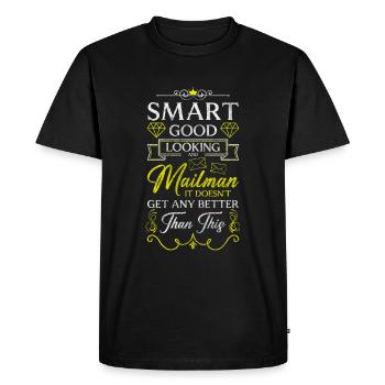 Facteur Colis Courrier Facteur - T-shirt Premium bio Homme - noir - Devant - Nico (187cm)