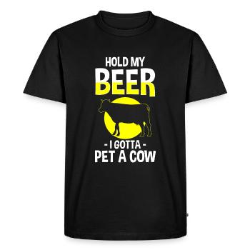 Vache, Producteur Laitier, Animal, Animal Amour - T-shirt Premium bio Homme - noir - Devant - Nico (187cm)