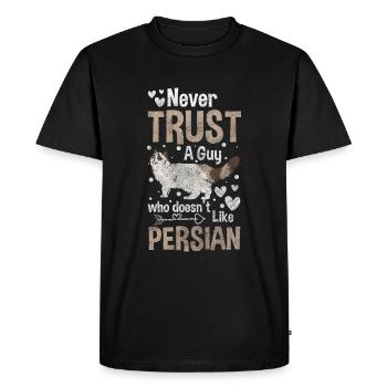 Chat Chat Maman Chat Poils Chat Domestique - T-shirt Premium bio Homme - noir - Devant - Nico (187cm)