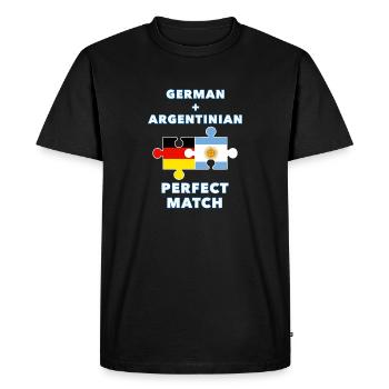 Puzzle Allemand Argentin - T-shirt Premium bio Homme - noir - Devant - Nico (187cm)