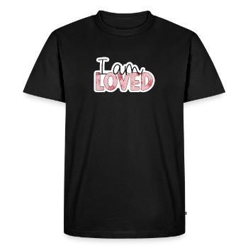 Positive Affirmation - i am loved - T-shirt Premium bio Homme - noir - Devant - Nico (187cm)