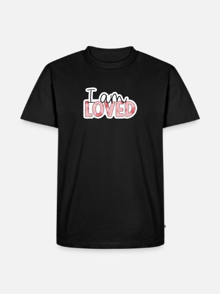 Positive Affirmation - i am loved - Men's Premium Organic T-Shirt - black