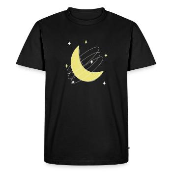 Lune étoilée - T-shirt Premium bio Homme - noir - Devant - Nico (187cm)