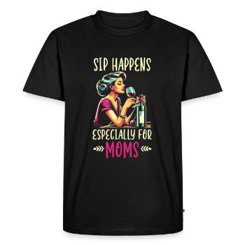 Mother's Day, Wine Drinker, Maternity, Best Mom - Men's Premium Organic T-Shirt - black - Front - Nico (187cm)