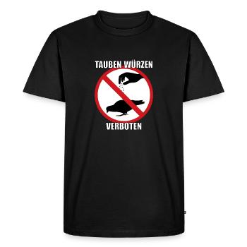 Tauben würzen verboten - Männer Premium Bio T-Shirt - Schwarz - Vorne - Nico (187cm)