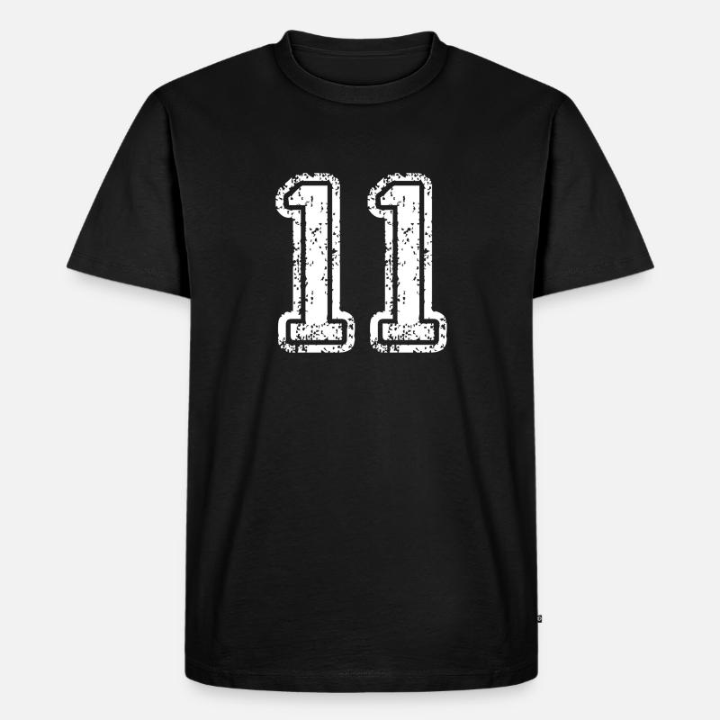 11 - Männer Premium Bio T-Shirt - Schwarz