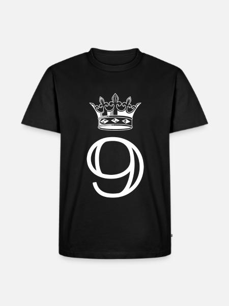 9 Zahl Krone - Männer Premium Bio T-Shirt - Schwarz