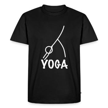 Exercice de yoga - T-shirt Premium bio Homme - noir - Devant - Nico (187cm)