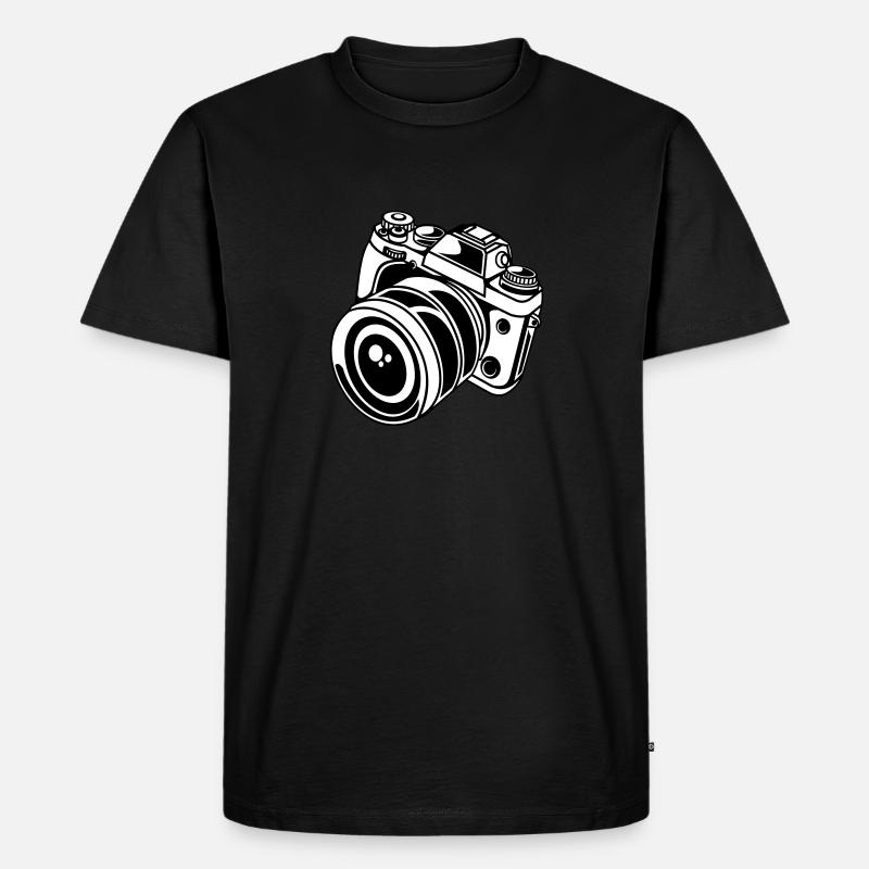 camera - Männer Premium Bio T-Shirt - Schwarz