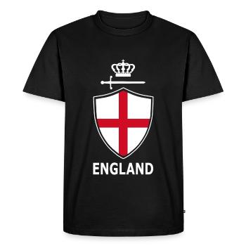 Angleterre Armoiries avec épée et couronne - T-shirt Premium bio Homme - noir - Devant - Nico (187cm)