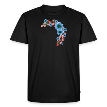 Flowers - Men's Premium Organic T-Shirt - black - Front - Nico (187cm)